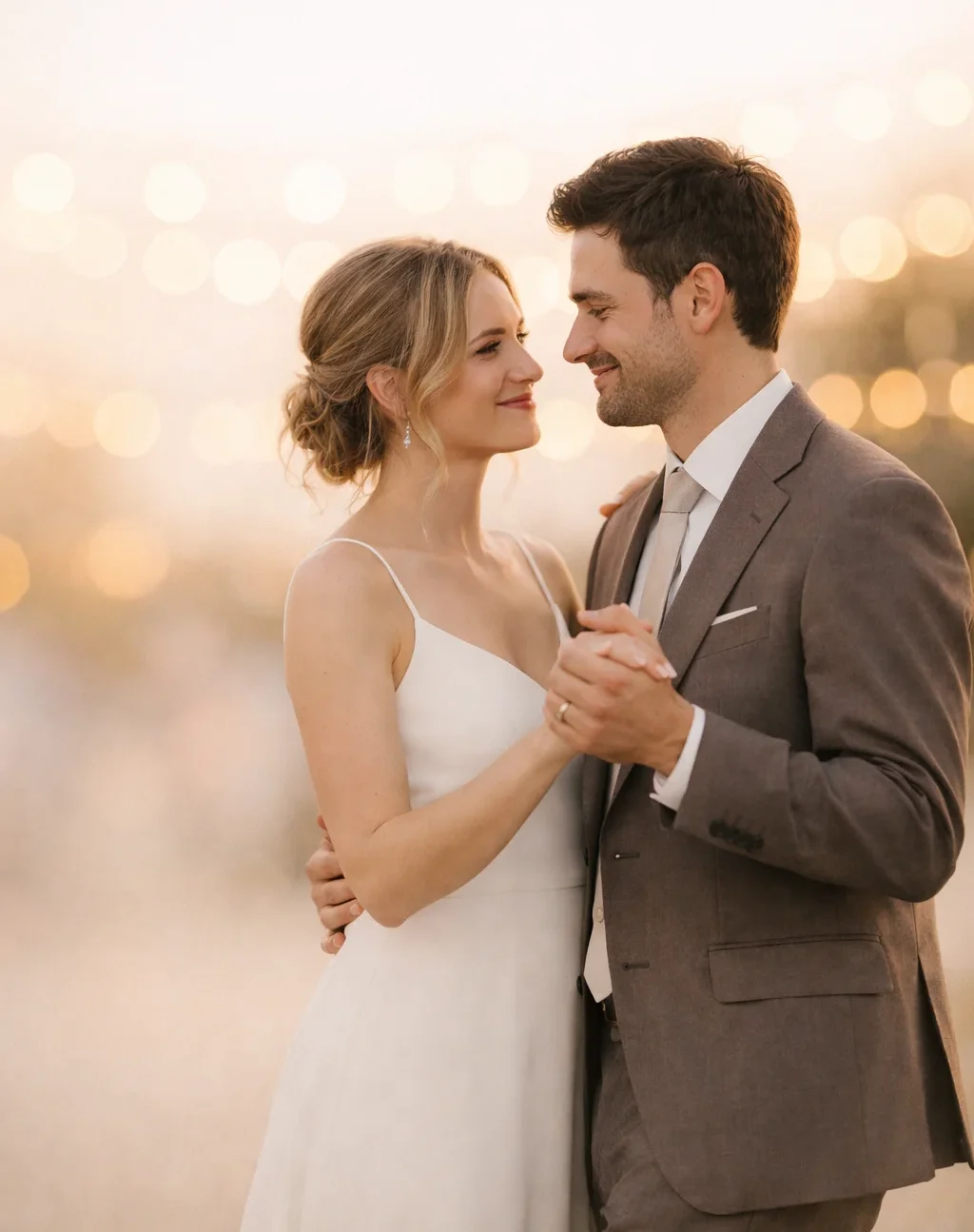 Couple répétant son ouverture de bal de mariage